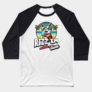 Autistic Cat - Rizz em with the Tism, Autism Awareness Meme Tee Baseball T-Shirt